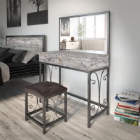 Трюмо з пуфом Tenero Спліт Чорне срібло/дуб (1000002153) Трюмо з пуфом Tenero Спліт Чорне срібло/дуб (1000002153)