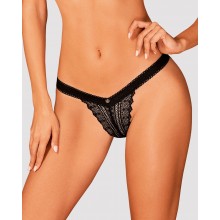 Мереживні трусики із заниженою талією Obsessive Estiqua panties XS/S, black