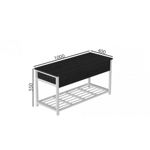 Банкетка з ящиком Ferrum-decor Дрейк 1 550x1000x400 метал Білий ДСП Сосна Кембра 16 мм (DRE0010) в інтернет супермаркеті PbayMarket!