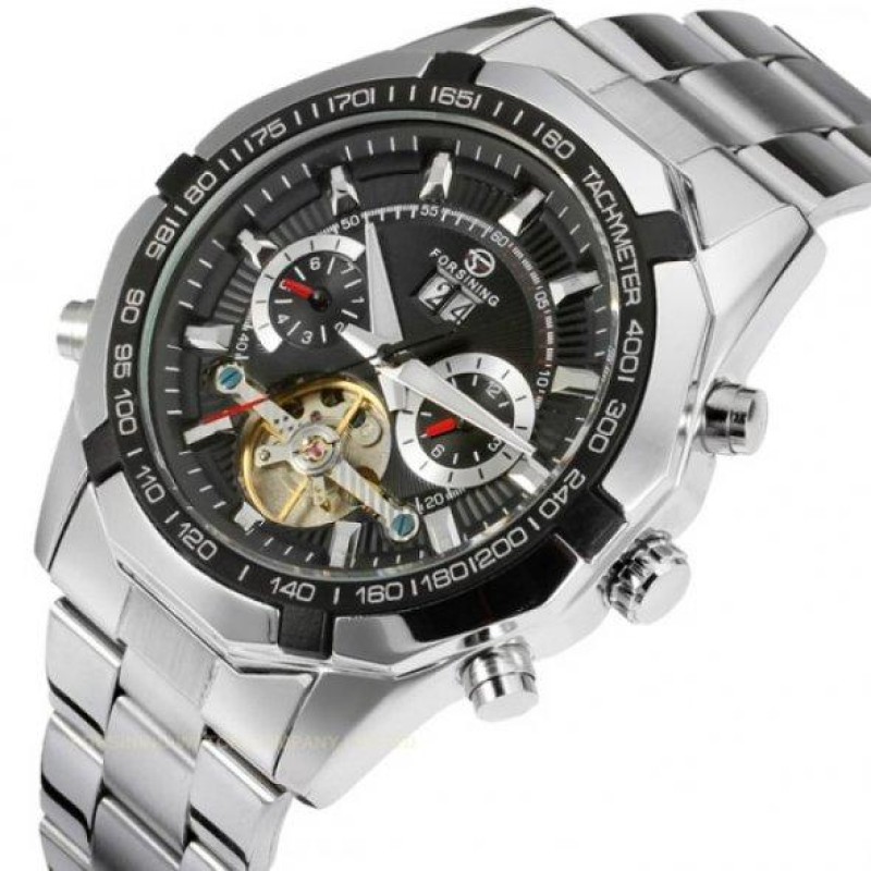 Чоловічий наручний годинник Forsining Texas Сріблястий (1452785554)