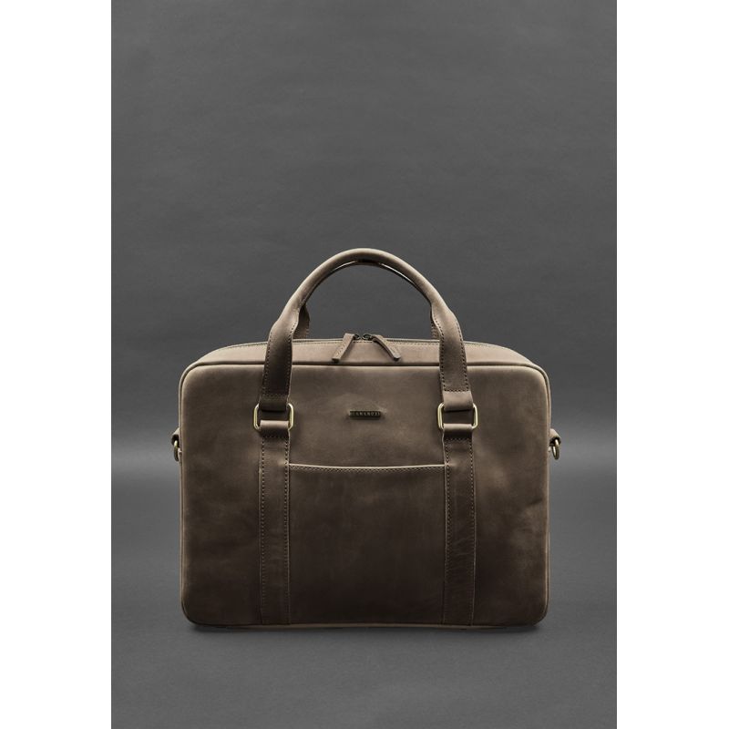 Шкіряна сумка для ноутбука та документів коричнева Crazy Horse BlankNote