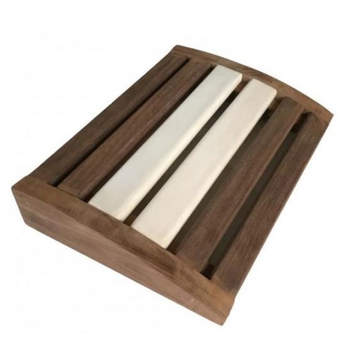 Підголівник для лазні та сауни з термовставкою PRO 345х250 мм Коричнево-білий Підголівник для лазні та сауни з термовставкою PRO 345х250 мм Коричнево-білий