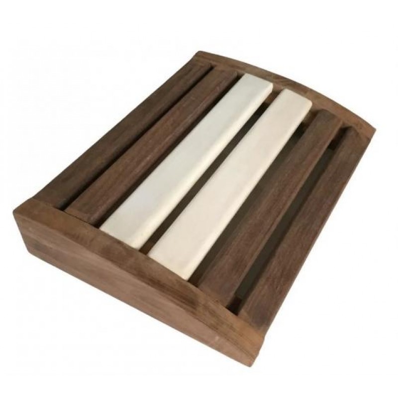 Підголівник для лазні та сауни з термовставкою PRO 345х250 мм Коричнево-білий