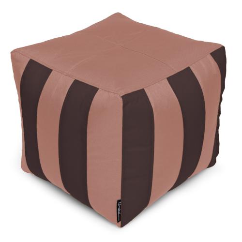 Пуф Кубик Смугастий Оксфорд 40х40 Студія Комфорту Кава + Коричневий Пуф Кубик Смугастий Оксфорд 40х40 Студія Комфорту Кава + Коричневий