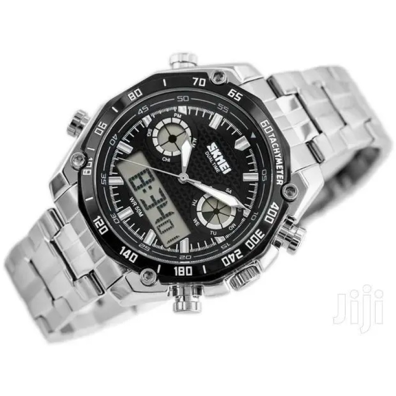 Наручний чоловічий годинник Skmei 1204 direct Сріблястий