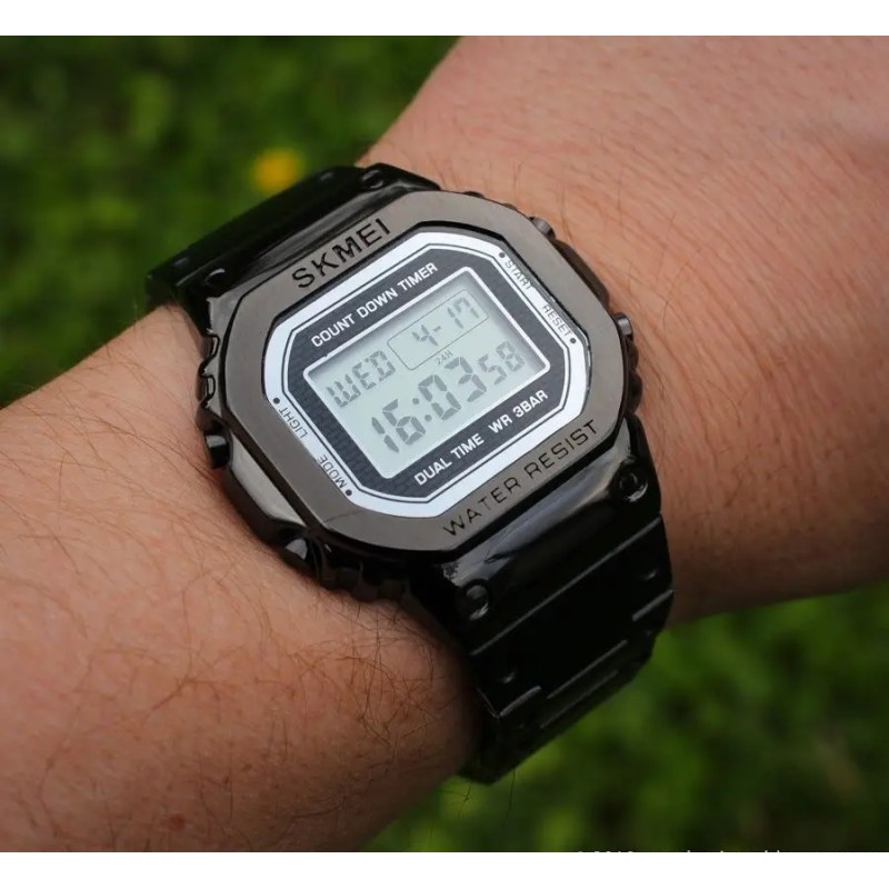 Чоловічий наручний годинник Skmei 1456 Singapore Чорний