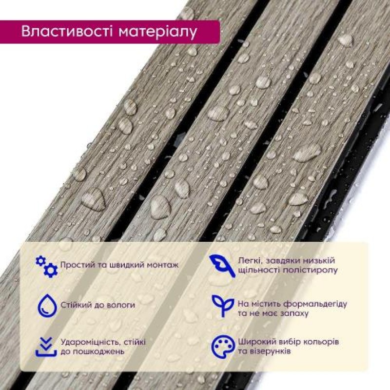 Декоративна PS рейка Sticker Wall 122*2900*12мм (D) SW-00001740