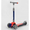 Самокат триколісний Best Scooter складане алюмінієве кермо, 3 колеса PU зі світлом Red/Black (102026)