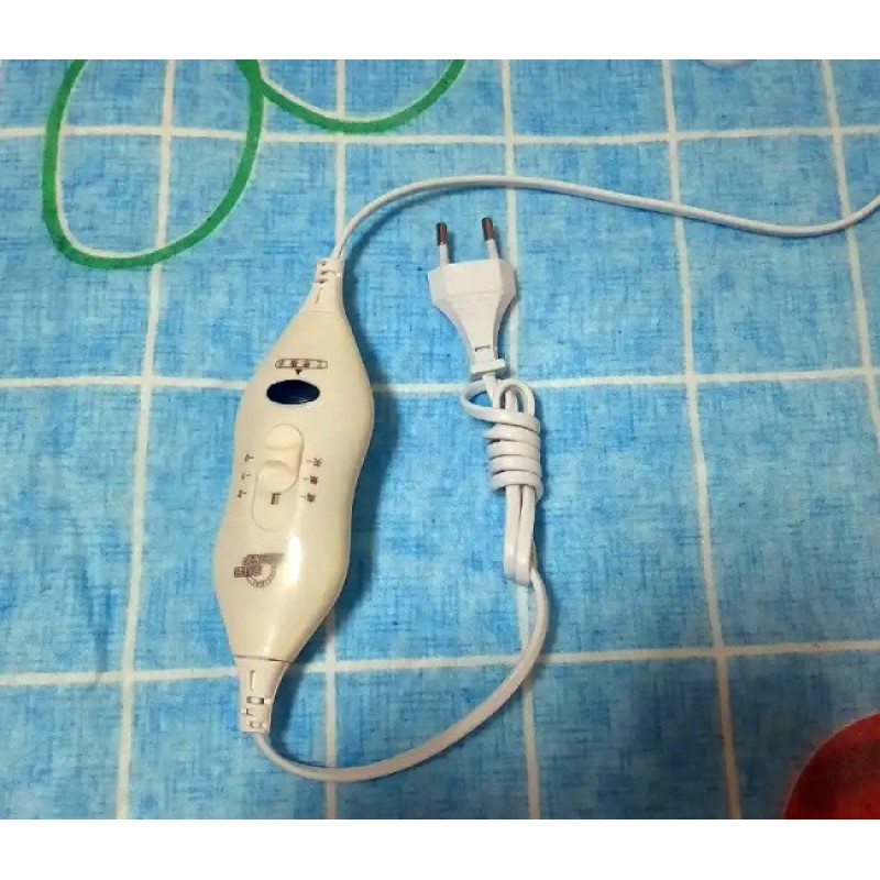 Електропростирадло полуторне EAR Electric blanket 5714 блакитне з вишнями 150х160 см