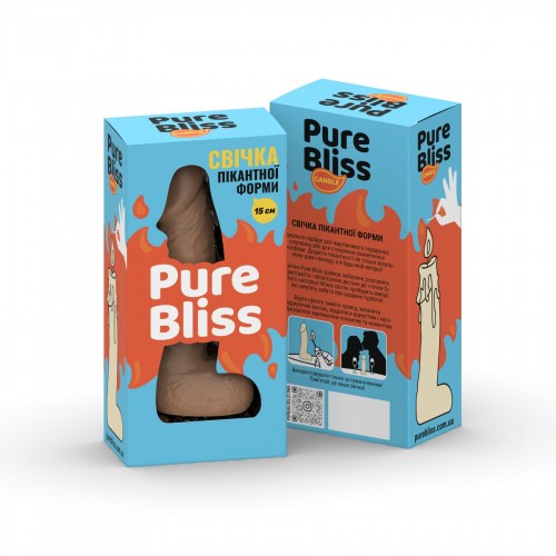 Свічка у вигляді члена Pure Bliss MINI Brown 15 см