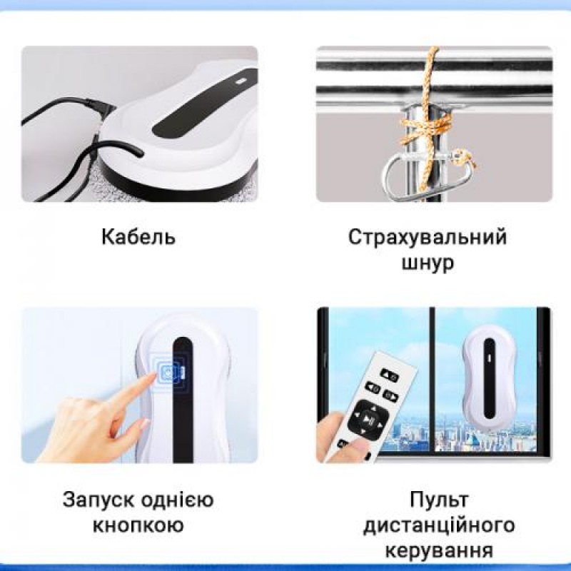 Робот для миття вікон без бака для води Inspire IQ cleaner HCR-01 Білий
