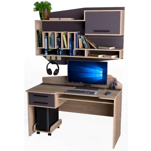 Комп'ютерний стіл Тиса Мебель Тіса Стиль-15 Сонома Графіт 940x600x1350 мм