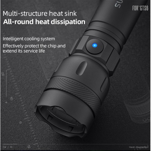 Ліхтар ручний акумуляторний SuperFire GTS6 360 Lumen IP44 Black Ліхтар ручний акумуляторний SuperFire GTS6 360 Lumen IP44 Black
