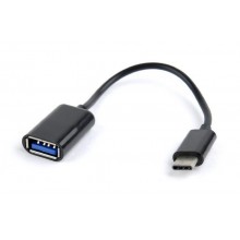 Кабель Cablexpert (AB-OTG-CMAF2-01), USB2.0-USB Type-C, 0.2 м, чорний