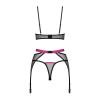 Комплект білизни з поясом для панчох Obsessive Novenes 3-pcs set XL/2XL (SX0618)