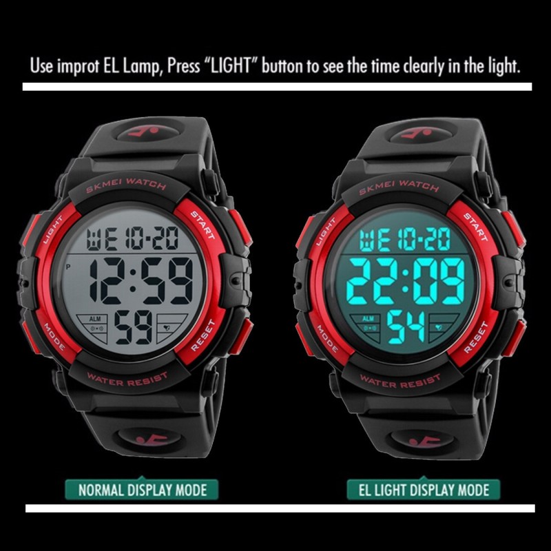 Чоловічий спортивний наручний годинник Skmei 1258 Червоний