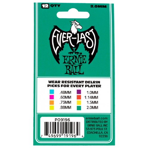 Медіатори Ernie Ball 9196 Everlast Delrin Player 2.0 mm (12 шт.) Медіатори Ernie Ball 9196 Everlast Delrin Player 2.0 mm (12 шт.)