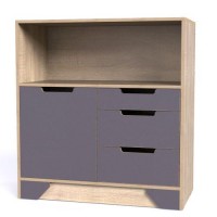 Комод Тиса Мебель Модуль-125 Дуб сонома Графіт 96x40x90 см