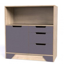 Комод Тиса Мебель Модуль-125 Дуб сонома Графіт 96x40x90 см