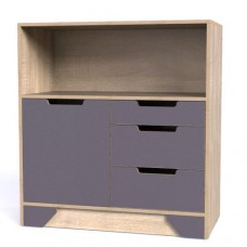 Комод Тиса Мебель Модуль-125 Дуб сонома Графіт 96x40x90 см