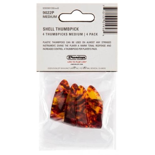 Медіатори Dunlop 9022P ThumbPick Medium Shell (4 шт.) Медіатори Dunlop 9022P ThumbPick Medium Shell (4 шт.)