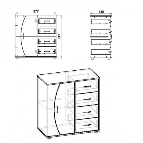 Комод для речей Компанит 4 1 1