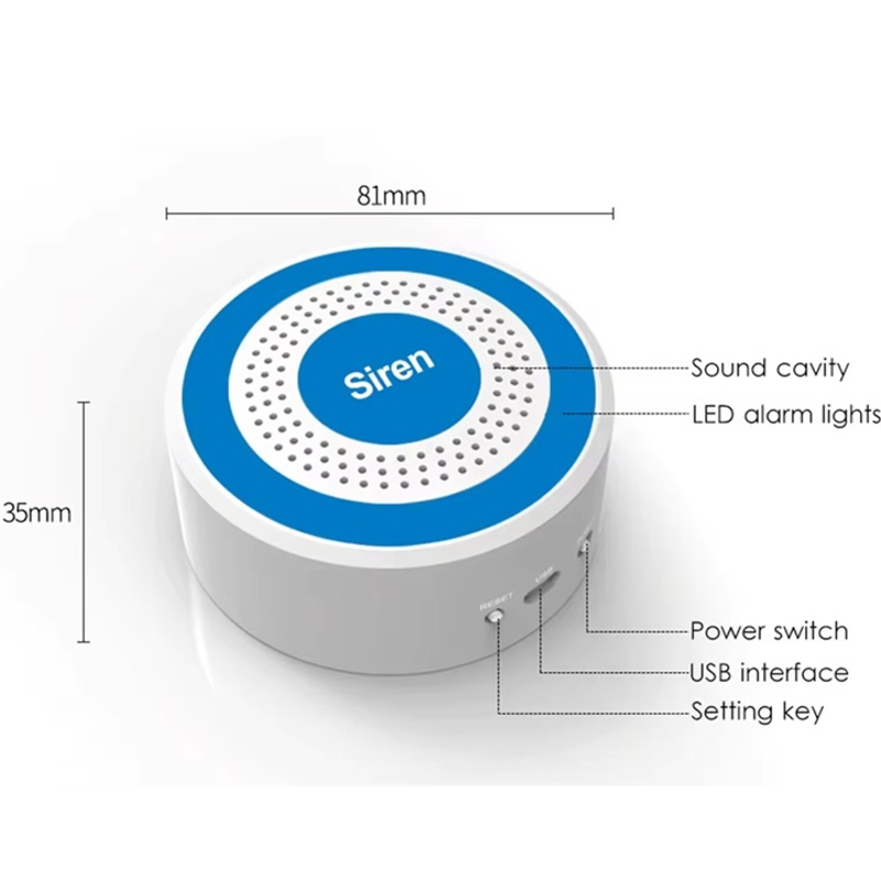 Бездротова сирена автономна для бездротових датчиків 433 мГц Digoo DG-ROSA, з акумулятором
