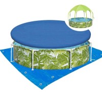 Каркасний басейн Bestway 56432-2, 244 x 51 см (каркас, чаша, навіс, душ, тент, підстилка)