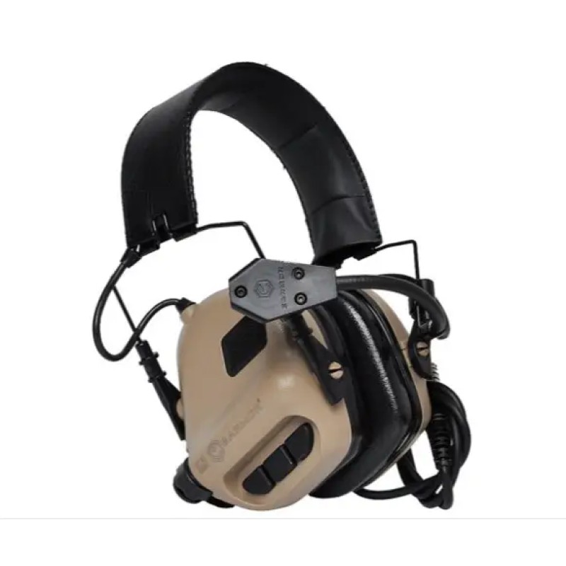 Тактичні активні навушники Earmor М32 + кріплення чебурашка OPS Core Койот