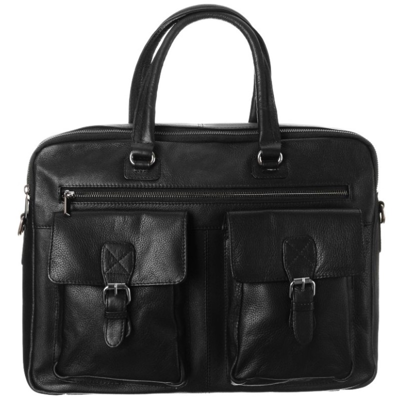 Чоловіча шкіряна сумка-портфель для ноутбука до 14 дюймів Always Wild Чорний (LAP15602NDM)
