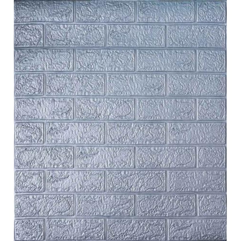 Самоклеюча декоративна 3D панель у рулоні Loft Expert 2217-4 Під срібну цеглу 700x3080x4 мм
