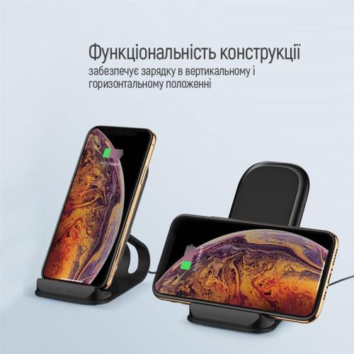 Бездротовий зарядний пристрій ColorWay Wireless Stand 15W Black (CW-CHW31Q-BK) Бездротовий зарядний пристрій ColorWay Wireless Stand 15W Black (CW-CHW31Q-BK)