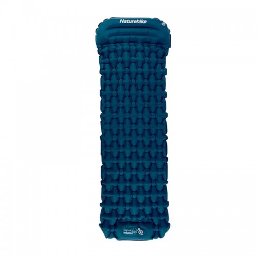 Килимок надувний Naturehike CNK2300DZ0001 із підголовником 198х59х6.5 см Темно-синій (1047-6976023929496)