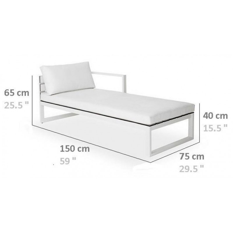 Модульний диван-шезлонг у стилі Loft NS-1013 680x1500x750 мм Белый