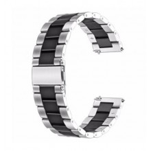 Ремінець BeWatch для Mobvoi TicWatch Pro 3 | Huawei Watch GT 2 46mm | GT 2 Pro Браслет сталевий 22мм Duo Сріблясто Чорний (1025411)