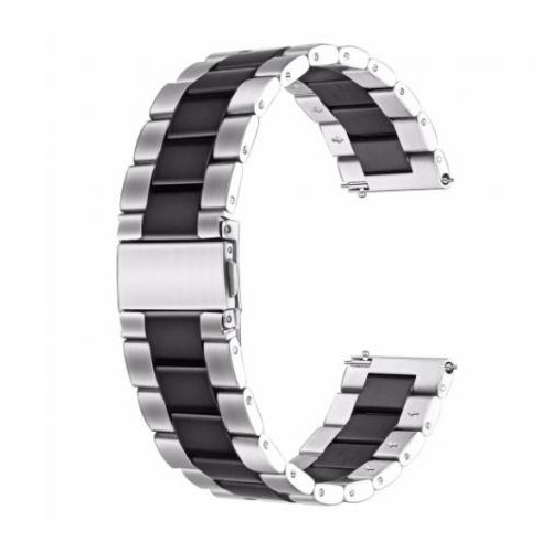 Ремінець BeWatch для Mobvoi TicWatch Pro 3 | Huawei Watch GT 2 46mm | GT 2 Pro Браслет сталевий 22мм Duo Сріблясто Чорний (1025411) Ремінець BeWatch для Mobvoi TicWatch Pro 3 | Huawei Watch GT 2 46mm | GT 2 Pro Браслет сталевий 22мм Duo Сріблясто Чорний (1025411)