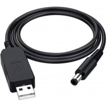 Кабель для роутера USB DC живлення від Power Bank Fonken із трансформатором 9V з перехідником 5.5 - 3.5 мм Чорний