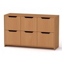 Комод з дверима Компанит 6Д 130х38х73 см Бук Комод з дверима Компанит 6Д 130х38х73 см Бук