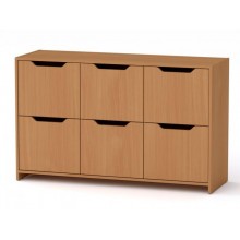 Комод з дверима Компанит 6Д 130х38х73 см Бук