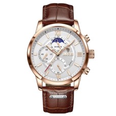 Наручний годинник чоловічий Lige Signature Золотий (2571)