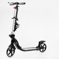Двоколісний складаний самокат ліхтарик 2 амортизатора Best Scooter 100 кг Black and white (114437)