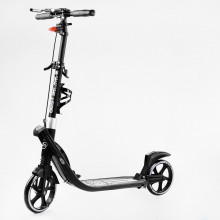 Двоколісний складаний самокат ліхтарик 2 амортизатора Best Scooter 100 кг Black and white (114437)