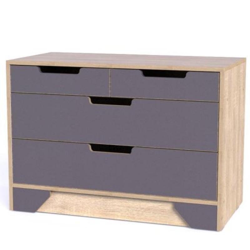 Комод Тиса Мебель Модуль-123 Дуб сонома Графіт 63x40x90 см