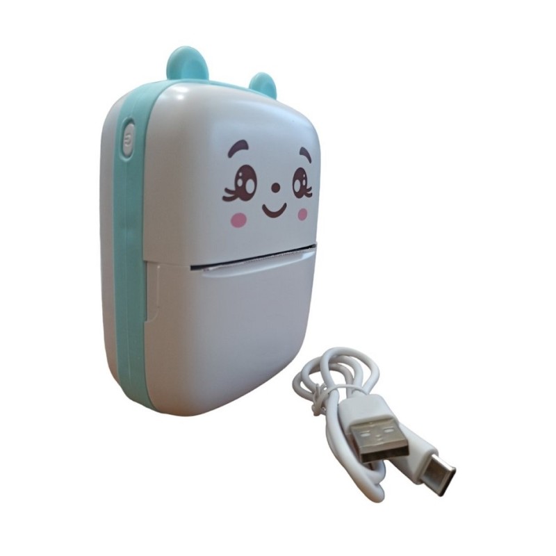 Термопринтер дитячий портативний із термодруком Jetix Mini Printer A8C YHK-2B37 Блакитний