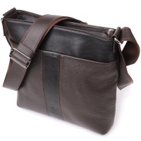 Сумка через плече для чоловіків Grande Pelle 22884 26х27х6 см Коричневий