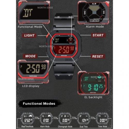 Наручний годинник чоловічий North Edge X1 5BAR Чорний (2678776071) Наручний годинник чоловічий North Edge X1 5BAR Чорний (2678776071)