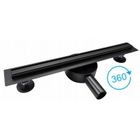Трап для душу BW Tech Slim 50 см чорний поворотний вихід (R04BK500) Трап для душу BW Tech Slim 50 см чорний поворотний вихід (R04BK500)