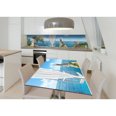 Наклейка 3Д вінілова на стіл Zatarga «Ластівчине гніздо» 650х1200 мм для будинків, квартир, столів, кав'ярень, кафе