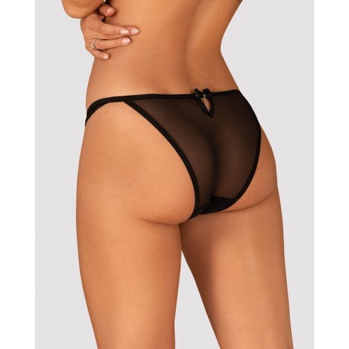 Напівпрозорі трусики з підвіскою Obsessive Ivannes panties black S/M, чорні в інтернет супермаркеті PbayMarket!