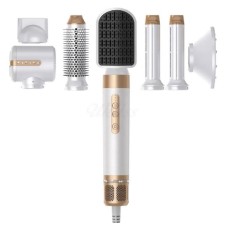 Мультистайлер No Brand Airwrap HS05 long, стайлер з 7 насадками Білий